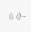 Solitaire Pear Lab Grown Diamond Stud Earrings In 14K/18K White Gold 1.5 Ct tw. E-F / VVS1
