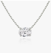 Solitaire Oval Pedant Necklace Lab Grown Diamond Pendant In 14K/18K White Gold 1.5 Ct tw. E-F / VVS1