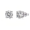 Solitaire Round Lab Grown Diamond Stud Earrings In 14K/18K White Gold 1.5 Ct tw. E-F / VVS1