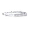 Paperclip Link Chain Emerald Lab Grown Diamond Tennis Bracelet In 14K/18K White Gold 3 Ct tw. E-F / VVS1