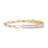 Paperclip Link Chain Emerald Lab Grown Diamond Tennis Bracelet In 14K/18K White Gold 3 Ct tw. E-F / VVS1