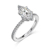 Classic Pavé Marquise Engagement Ring Lab Grown Diamond Wedding Ring In 14K/18K White Gold 2.5 Ct tw. E-F / VVS1