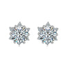 Round Lab Grown Diamond Stud Earrings Snowflake Design In 14K/18K White Gold 1.5 Ct tw. E-F / VVS1