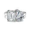 Toi et Moi Emerald and Pear Engament Ring Lab Grown Diamond In 14K/18K Yellow Gold Each 2.5 Ct tw. E-F / VVS1