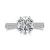 Classic Round 3D Pavé Engagement Ring Lab Grown Diamond Wedding Ring In 14K/18K White Gold 2.5 Ct tw. E-F / VVS1