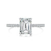 Classic Pavé Emerald Engagement Ring Lab Grown Diamond Wedding Ring In 14K/18K White Gold 2.5 Ct tw. E-F / VVS1