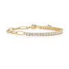 Paperclip Link Chain Round Lab Grown Diamond Tennis Bracelet In 14K/18K White Gold 3 Ct tw. E-F / VVS1