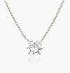 Solitaire Round Pedant Necklace Lab Grown Diamond Pendant In 14K/18K White Gold 1.5 Ct tw. E-F / VVS1