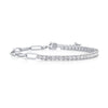 Paperclip Link Chain Round Lab Grown Diamond Tennis Bracelet In 14K/18K White Gold 3 Ct tw. E-F / VVS1